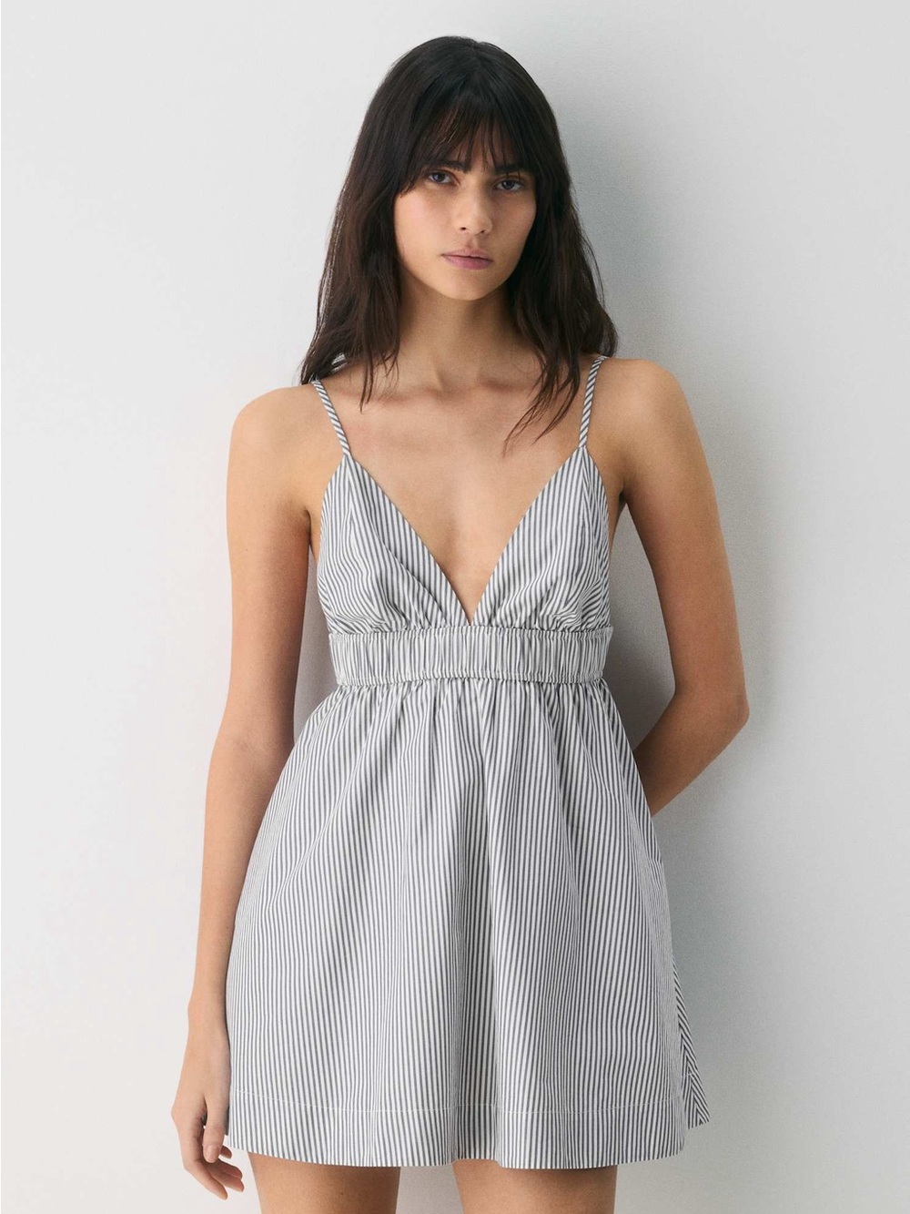 Wilfred Encourage Poplin Mini Dress in Vintage Navy / White Stripe - L